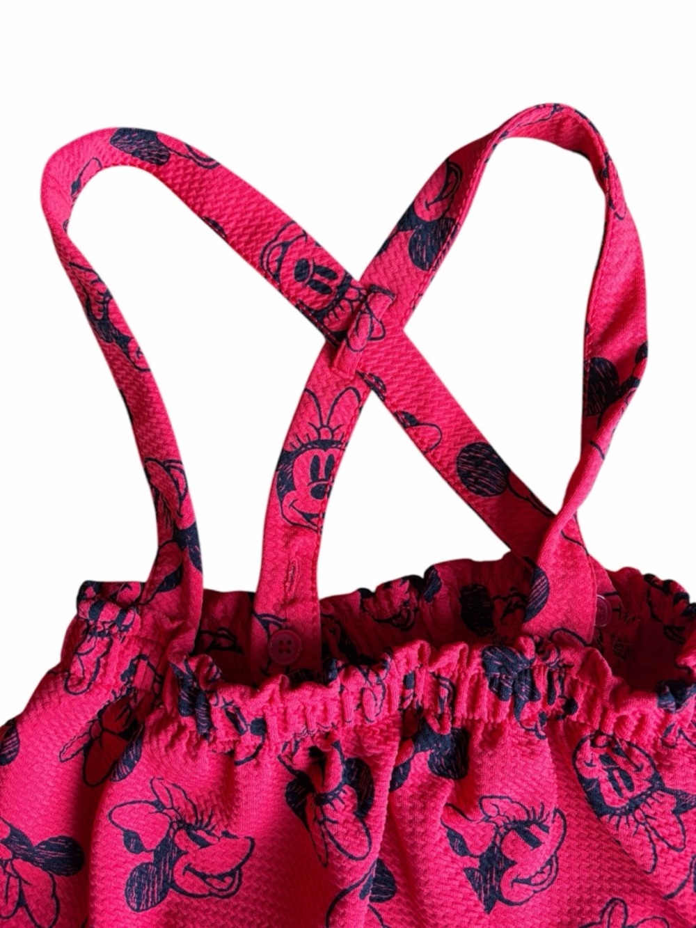 Girls Red Minnie Mouse Print Dress - Picture 3 of 6